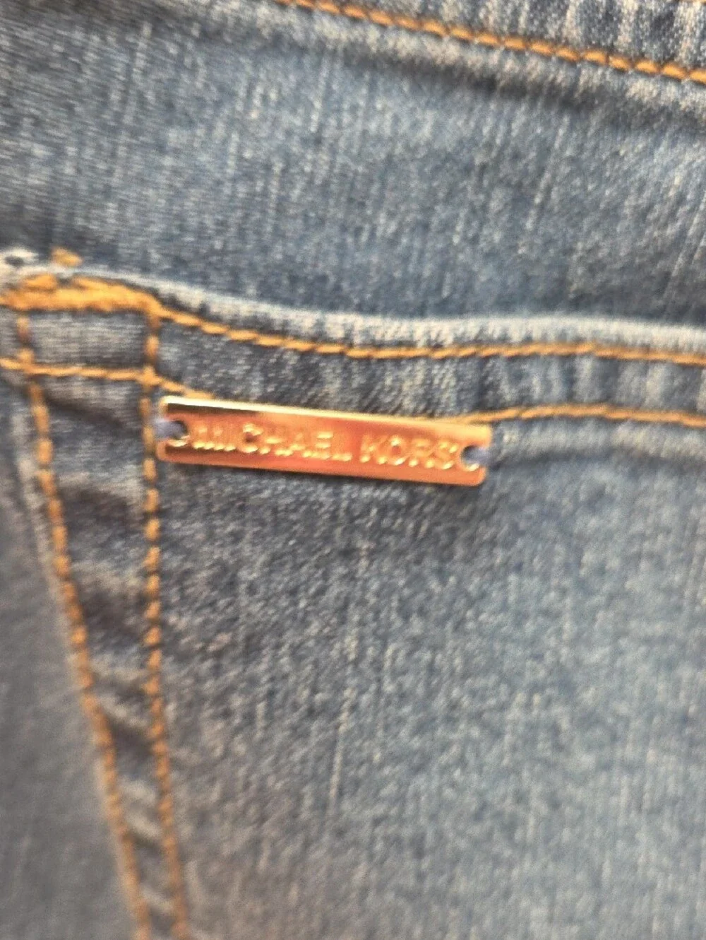 Michael Kors Women's Front Pocket Cropped Straight-Leg Jeans w/ Gold Buttons (4)